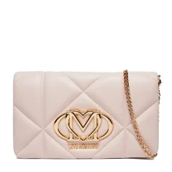 Clutch Trapuntata con Tracolla LOVE MOSCHINO linea Embossed Rosa Cipria
