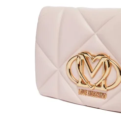 Clutch Trapuntata con Tracolla LOVE MOSCHINO linea Embossed Rosa Cipria