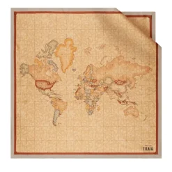 Foulard 90 x 90 cm 1A Classe Alviero Martini in Seta stampa Geo Classic e Taupe Scuro 3190