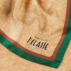 Foulard 70 x 70 cm 1A Classe Alviero Martini in Seta stampa Geo Classic e Verde Giada 3170