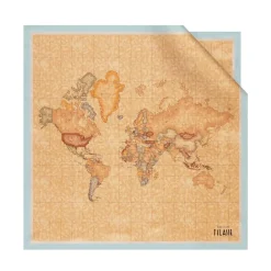 Foulard 70 x 70 cm 1A Classe Alviero Martini in Seta stampa Geo Classic e Azzurro Artico 3270