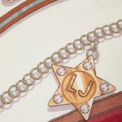 Foulard Donna 120 x 120 cm LIU JO stampa Mix Belt con Logo Rosso