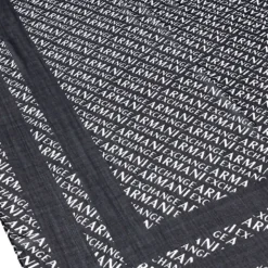 Foulard Donna ARMANI EXCHANGE in Tessuto Nero e Bianco Logato
