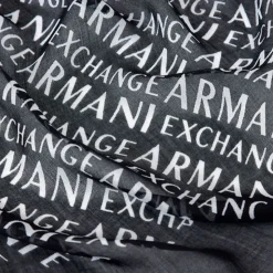 Foulard Donna ARMANI EXCHANGE in Tessuto Nero e Bianco Logato