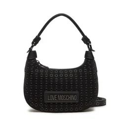 Hobo Bag a Mano LOVE MOSCHINO linea Glam Up Nera con Logo Canna di Fucile