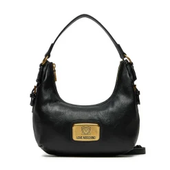 Hobo Bag a Mano LOVE MOSCHINO Nera con Placca Logo