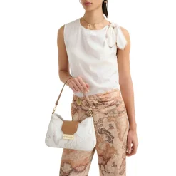 Hobo Bag con Tracolla 1A Classe Alviero Martini linea Gold Touch Geo White LC05