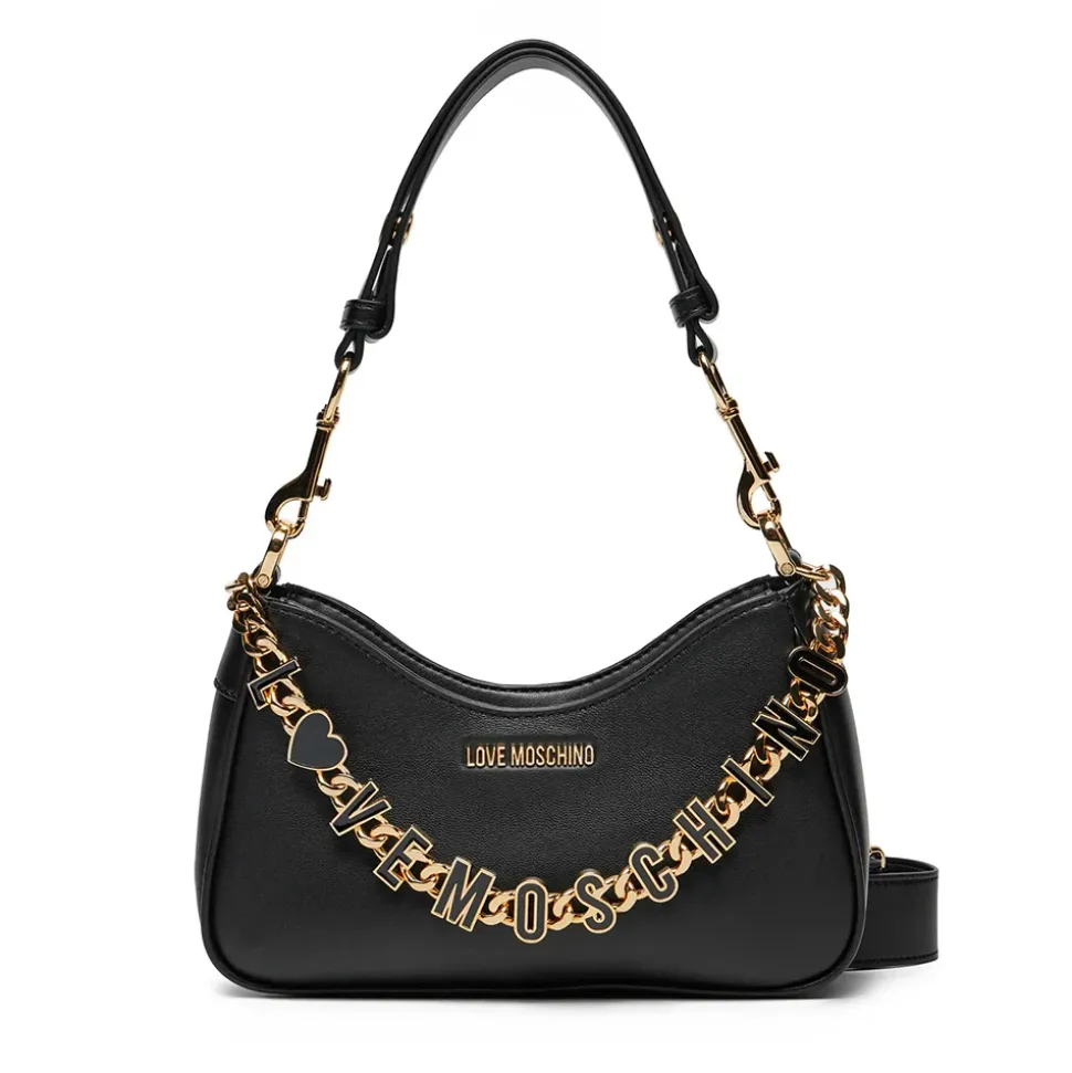 Hobo Bag LOVE MOSCHINO linea Dangling in Pelle Nera