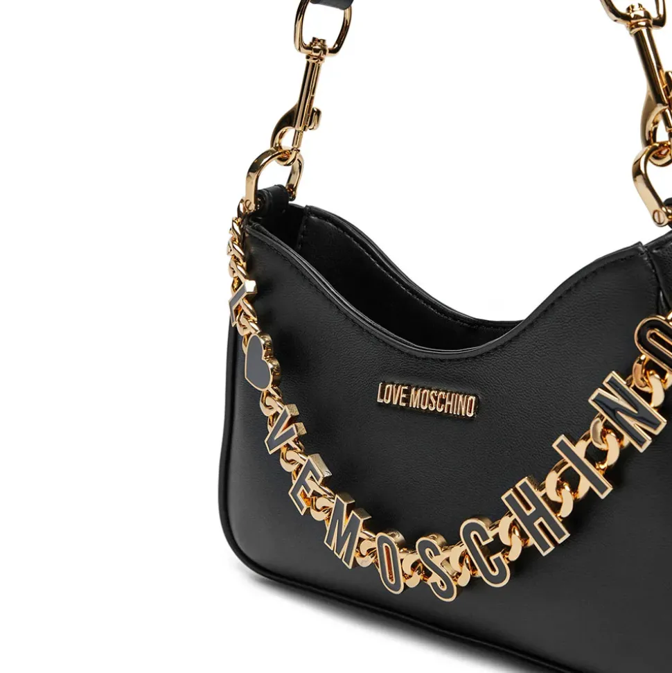 Hobo Bag LOVE MOSCHINO linea Dangling in Pelle Nera