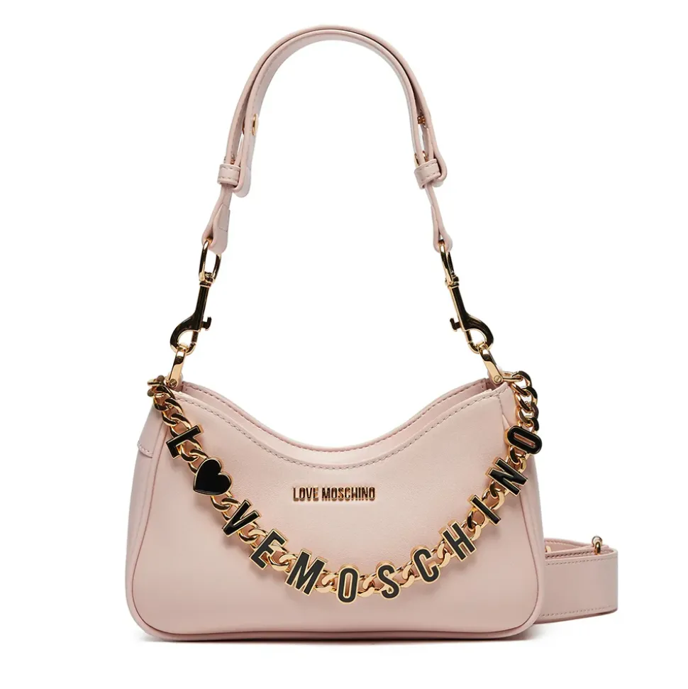 Hobo Bag LOVE MOSCHINO linea Dangling in Pelle Rosa Cipria