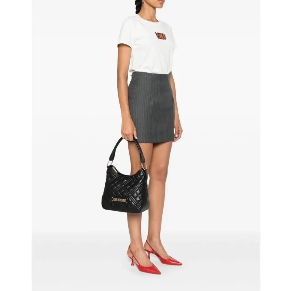Hobo Bag LOVE MOSCHINO linea Quilted colore Nero