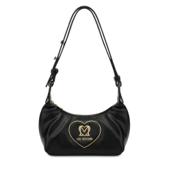 Hobo Bag LOVE MOSCHINO linea Heart Plaque Nera con Logo