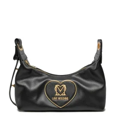 Hobo Bag LOVE MOSCHINO linea Heart Plaque Nera con Logo