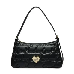 Hobo Bag LOVE MOSCHINO Nera con Logo Ricamato All Over