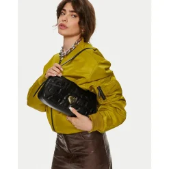 Hobo Bag LOVE MOSCHINO Nera con Logo Ricamato All Over