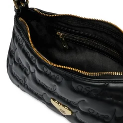 Hobo Bag LOVE MOSCHINO Nera con Logo Ricamato All Over