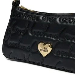 Hobo Bag LOVE MOSCHINO Nera con Logo Ricamato All Over