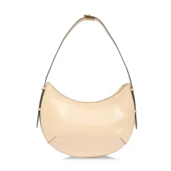 Hobo Bag Media THE BRIDGE linea Federica in Pelle color Panna