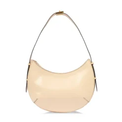 Hobo Bag Media THE BRIDGE linea Federica in Pelle color Panna