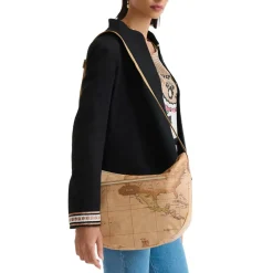 Mezzaluna Grande a Tracolla 1A Classe Alviero Martini linea Social Fusion Geo Classic e Cuoio LB99