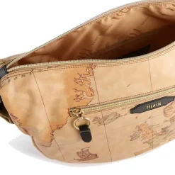 Mezzaluna Grande a Tracolla 1A Classe Alviero Martini linea Social Fusion Geo Classic e Nero LB99