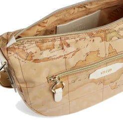 Mezzaluna Media a Tracolla 1A Classe Alviero Martini linea Social Fusion Geo Classic e Avorio LB98