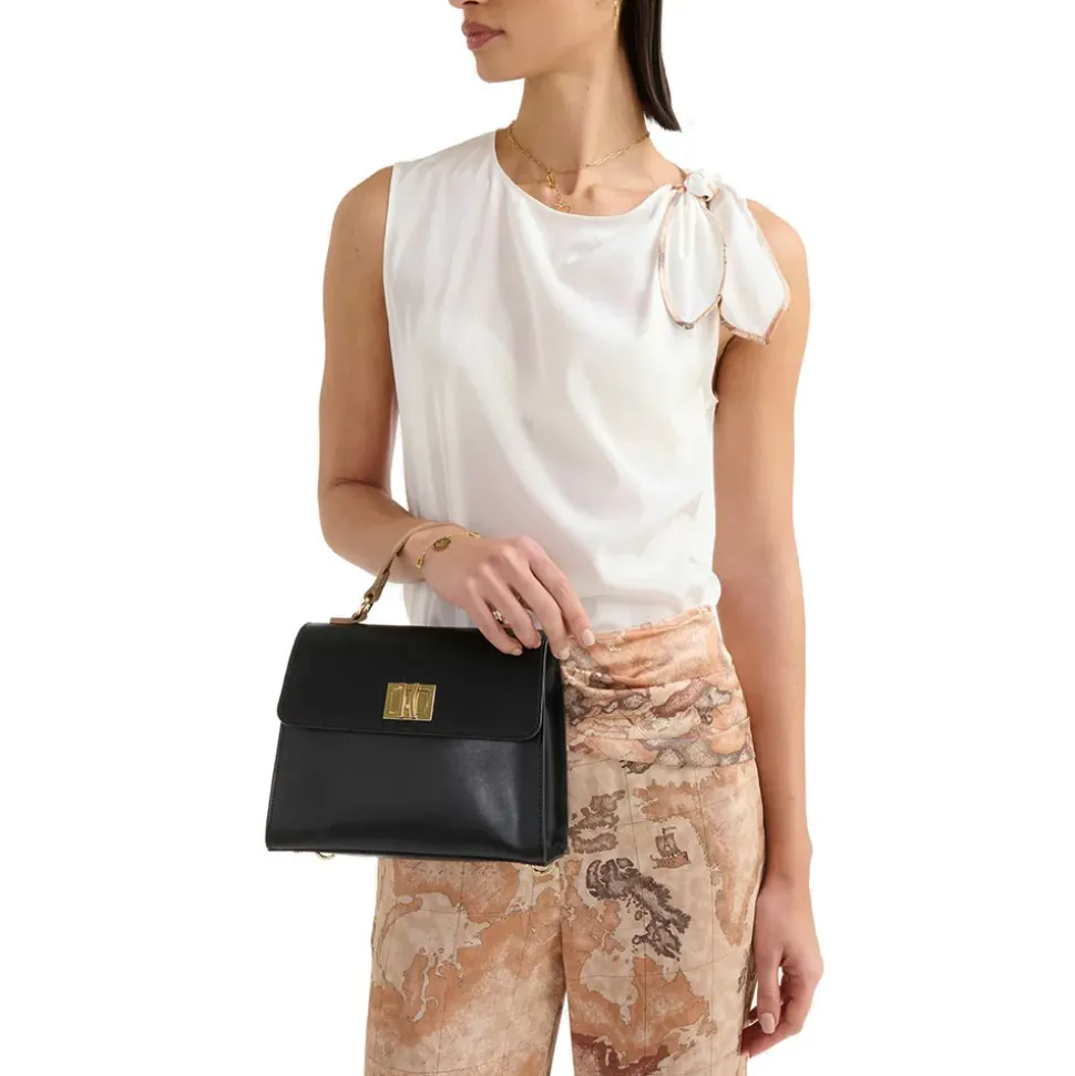 Mini Tote 1A Classe Alviero Martini linea Elegance Coast in Pelle Nera LC07