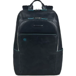 PIQUADRO Zaino Porta Pc 14" Linea Blue Square in Pelle Blu - CA3214B2