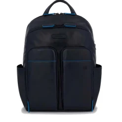 PIQUADRO Zaino Uomo in Pelle Blu con Porta IPad Linea Blue Square - CA5574B2V