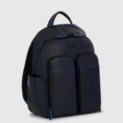 PIQUADRO Zaino Uomo in Pelle Blu con Porta IPad Linea Blue Square - CA5574B2V