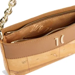 Pochette con Catena 1A Classe Alviero Martini linea Heritage Geo colore Geo Classic e Cuoio PO42