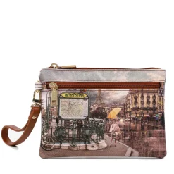 Pochette Donna con Zip Y NOT YES-342 Stampa Metrò Paris