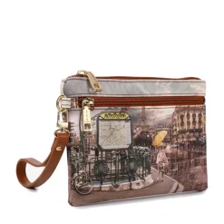 Pochette Donna con Zip Y NOT YES-342 Stampa Metrò Paris