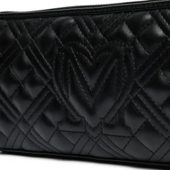 Pochette Donna LOVE MOSCHINO linea Quilted Nero con Logo Canna di Fucile