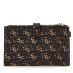 Pochette Donna Portacarte e Portatelefono GUESS linea Laurel Colore Brown Logo