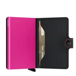 Porta Carte con Clip SECRID linea Miniwallet Matte Black e Fuchsia con RFID