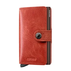 Porta Carte con Clip SECRID linea Vintage in Pelle Orange con RFID