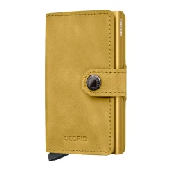 Porta Carte con Clip SECRID linea Vintage in Pelle Yellow con RFID