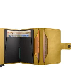 Porta Carte con Clip SECRID linea Vintage in Pelle Yellow con RFID