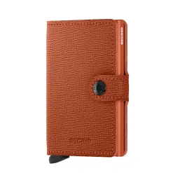 Porta Carte con Clip SECRID linea Miniwallet Crisple in Pelle Pumpkin con RFID