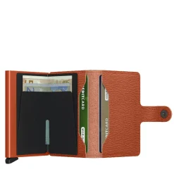 Porta Carte con Clip SECRID linea Miniwallet Crisple in Pelle Pumpkin con RFID