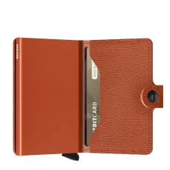 Porta Carte con Clip SECRID linea Miniwallet Crisple in Pelle Pumpkin con RFID