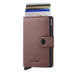 Porta Carte con Clip SECRID linea Miniwallet Matte in Pelle Rose con RFID