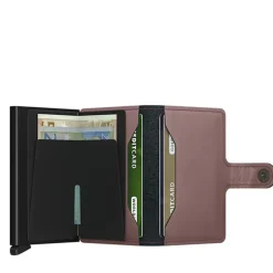 Porta Carte con Clip SECRID linea Miniwallet Matte in Pelle Rose con RFID