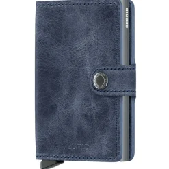 Porta Carte con Clip SECRID linea Vintage in Pelle Blue con RFID