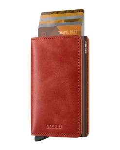 Porta Carte SECRID linea Vintage in Pelle Orange con RFID