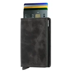 Porta Carte SECRID linea Vintage in Pelle Nero con RFID