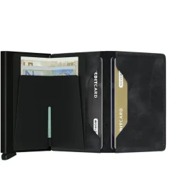 Porta Carte SECRID linea Vintage in Pelle Nero con RFID