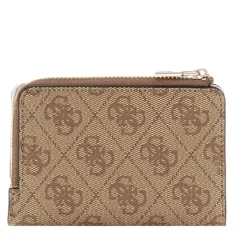 Portacarte Piccolo GUESS Chiuso con Clip Linea Laurel Colore Latte Logo