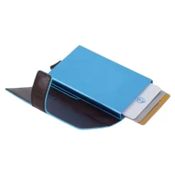 Portacarte PIQUADRO in Pelle e Alluminio con RFID in Pelle Mogano - PP5649B2RBLR